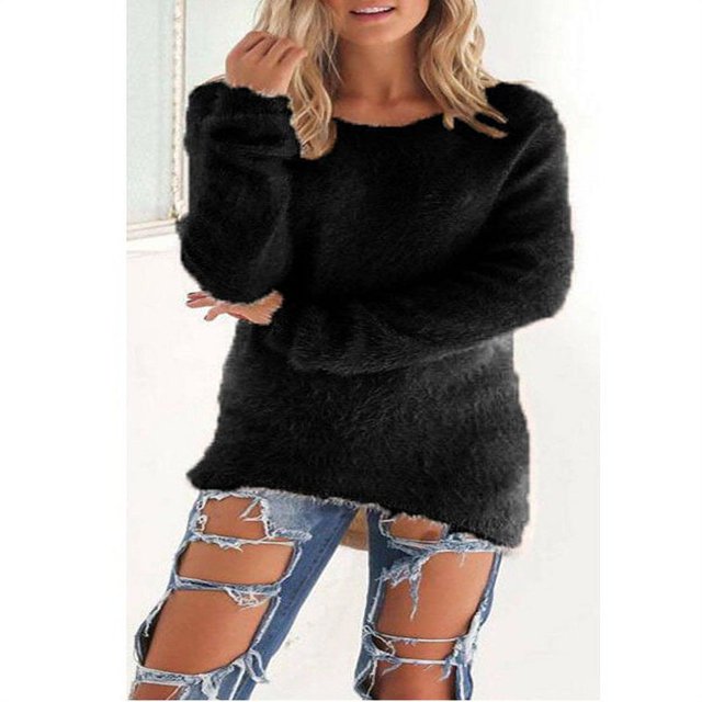 Chandail d'Hiver en Molleton Moelleux pour Femmes, chandail-Over Uni, Blouse
