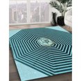 thumbnail image 3 of Ahgly Company Machine Washable Indoor Rectangle Transitional Blue Diamond Blue Area Rugs, 2' x 3', 3 of 7