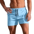 thumbnail image 2 of EOYWHK Mens Swim Trunks 3 inch Athletic Gym Shorts Solid Color Hot Spring Holiday Swimming Surfing Bottom, 2 of 4