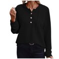 thumbnail image 1 of Pisexur Womens Oversized Sweatshirt Fashion Fall Hoodies Solid Color Button Collar Drawstring Stitching Sweatshirts Hoodies Pullover, 1 of 6