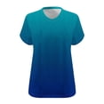 thumbnail image 5 of Liquidation d'Économies! Hauts Surdimensionnés pour Femmes en Liquidation, Hauts à Manches Courtes d'Été pour Femmes, Chemise de Base à Manches Courtes et Col en V Imprimée pour Femmes Grande Taille, 5 of 5