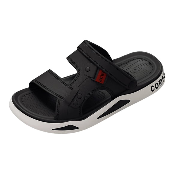 Beach Slides Sandals for Men 2025 2-Ways Comfortable Casual Athletic Diabetic Slip on Summer Driving Shoes