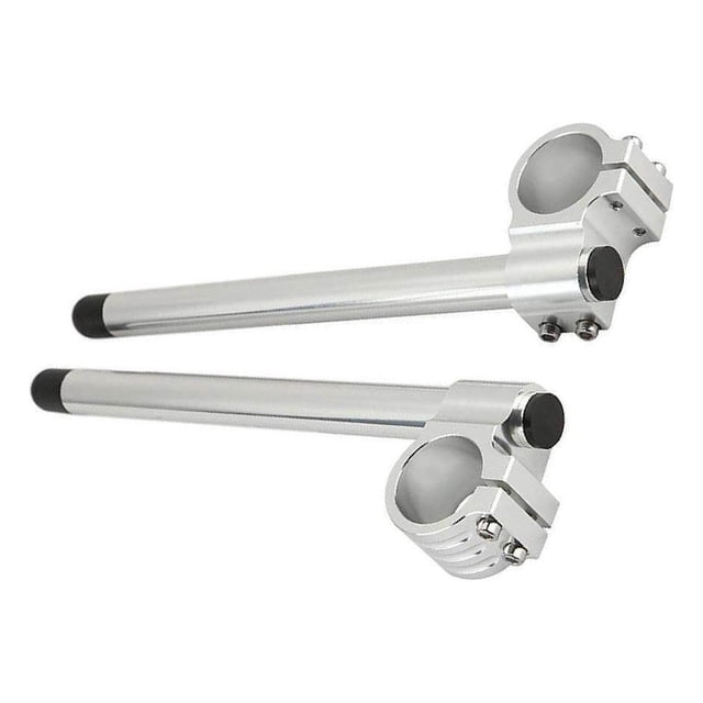 Qualitchoice Universel 37mm CNC Fourche Clip-On Poignée Accessoires Poignée Poignée Guidon pour Moto Argent