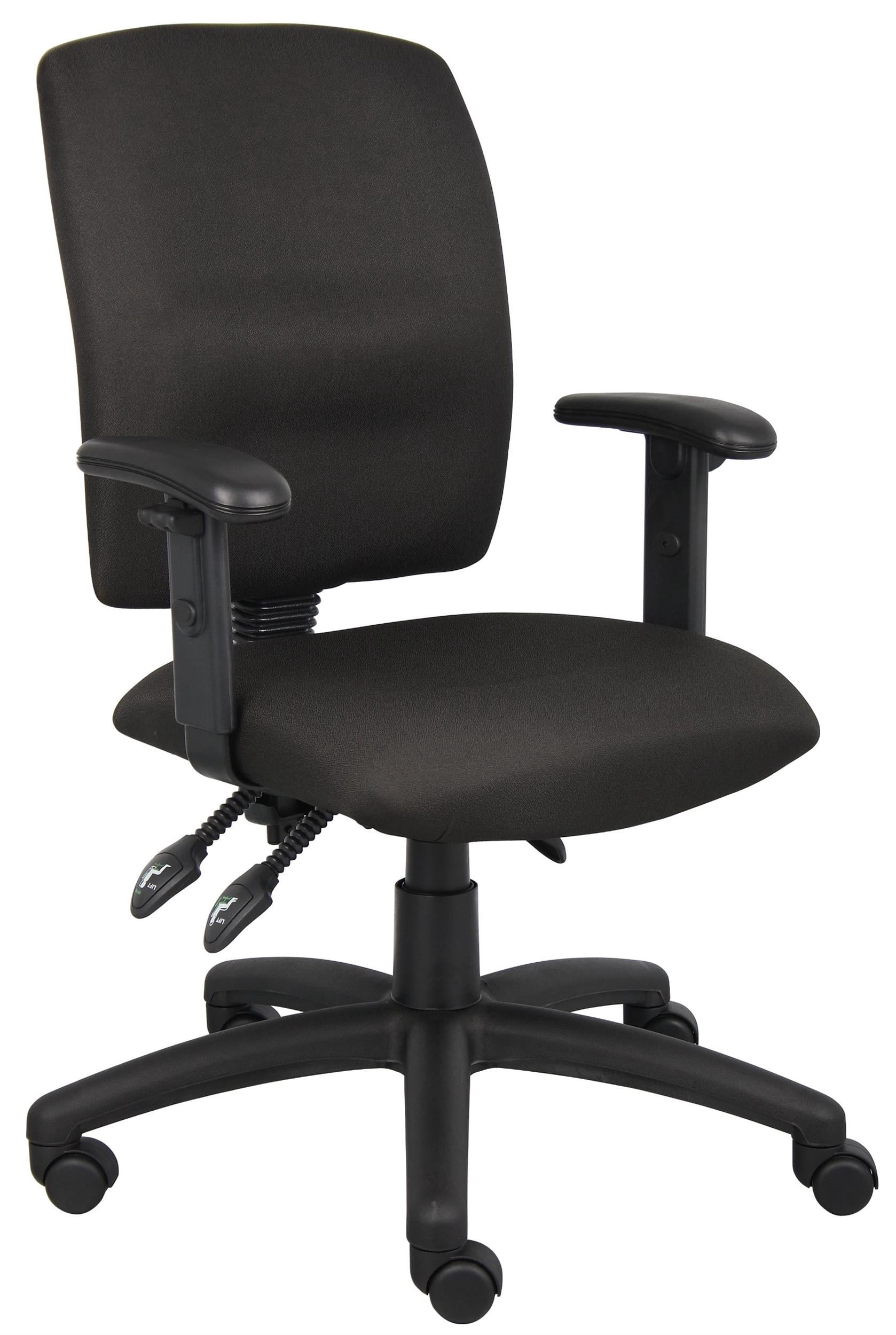 Boss Office Products Fabric Task Office Chair with Adjustable Arms in Black