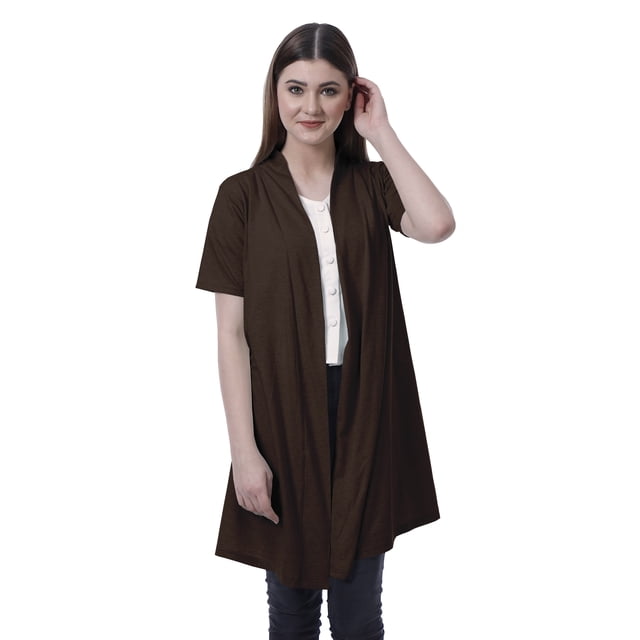 Moomaya Womens Half Sleeve Shrug Open Front Long Cardigan Lightweight Summer Fit