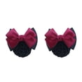 thumbnail image 3 of VONKY Easy To Wear Bow Work Hair Clips For Effortless Hairstyling On Go Wide Two Bows- rose red 2Set, 3 of 6