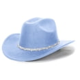 thumbnail image 4 of Men's And Women's Woolen Hats Western Cowboy Top Hat Three Of Rhinestones, 4 of 4