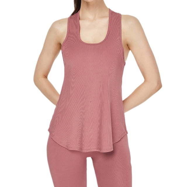 Timegard Tank Top for Women Racerback Workout Yoga Tee Sleeveless U Neck Loose Outdoor Active Tee
