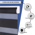 thumbnail image 3 of LUCKUP Cordless Zebra Blinds Roller shades for window Day and Night Blind Dual Layer Light Filtering Shade Light Control Room Darkening Horizontal Window Treatment 29" W X 72" H, Black, 3 of 7