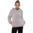thumbnail image 3 of Womens Fuzzy Sherpa Hoodies Pullover Zip Fleece Sweatshirt Outwear, 3 of 8