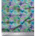 thumbnail image 1 of Soimoi Polyester Crepe Fabric Tropical Leaves Fabric Prints by Yard 42 Inch Wide, 1 of 5