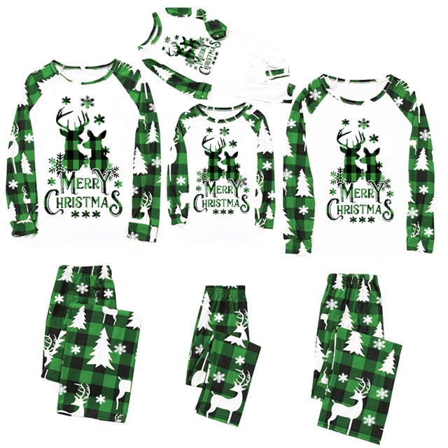 Ensemble de Pyjamas Assortis de Noël pour la Famille Élan Pyjamas de Noël Vêtements de Nuit pour Adultes Enfants Bébé Chien