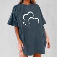 thumbnail image 5 of XZNGL Chemisiers à Manches Courtes pour Femmes Mode Femme Uni Col Rond Imprimé T-Shirt à Manches Courtes Impression Blouse Ample Hauts Femmes Hauts à Manches Courtes Hauts à Manches Courtes pour Femmes, 5 of 5