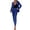 Blue, variant on Women's 2 Piece Elegant Suits Business Casual Outfits Long Sleeve Blazer with Pants Dressy Pantsuits Office Work Sets Red S
