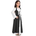 thumbnail image 2 of Xnihocha Robe Médiévale Renaissance Rétro pour Filles Halloween Manches Longues Évasées Lacée Maxi Longue Robe Noire 12, 2 of 7
