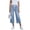☪452-Light Blue, variant on Nuoqisi Women's Solid Color Drawstring Denim Loose Pocket Cropped Pants - Relaxed Fit Jean Capris with Adjustable Waist for Casual Summer Style
