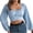 Light Blue, variant on Lenpel Crop Tops for Women Lantern Long Sleeve Square Neck Pleated Cropped Tee Shirts Going out Chiffon Blouses(Light Blue,Medium)