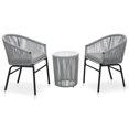 thumbnail image 1 of vidaXL Ensemble Bistro 3 Pcs avec Coussins en Rotin PE Anthracite, 1 of 5