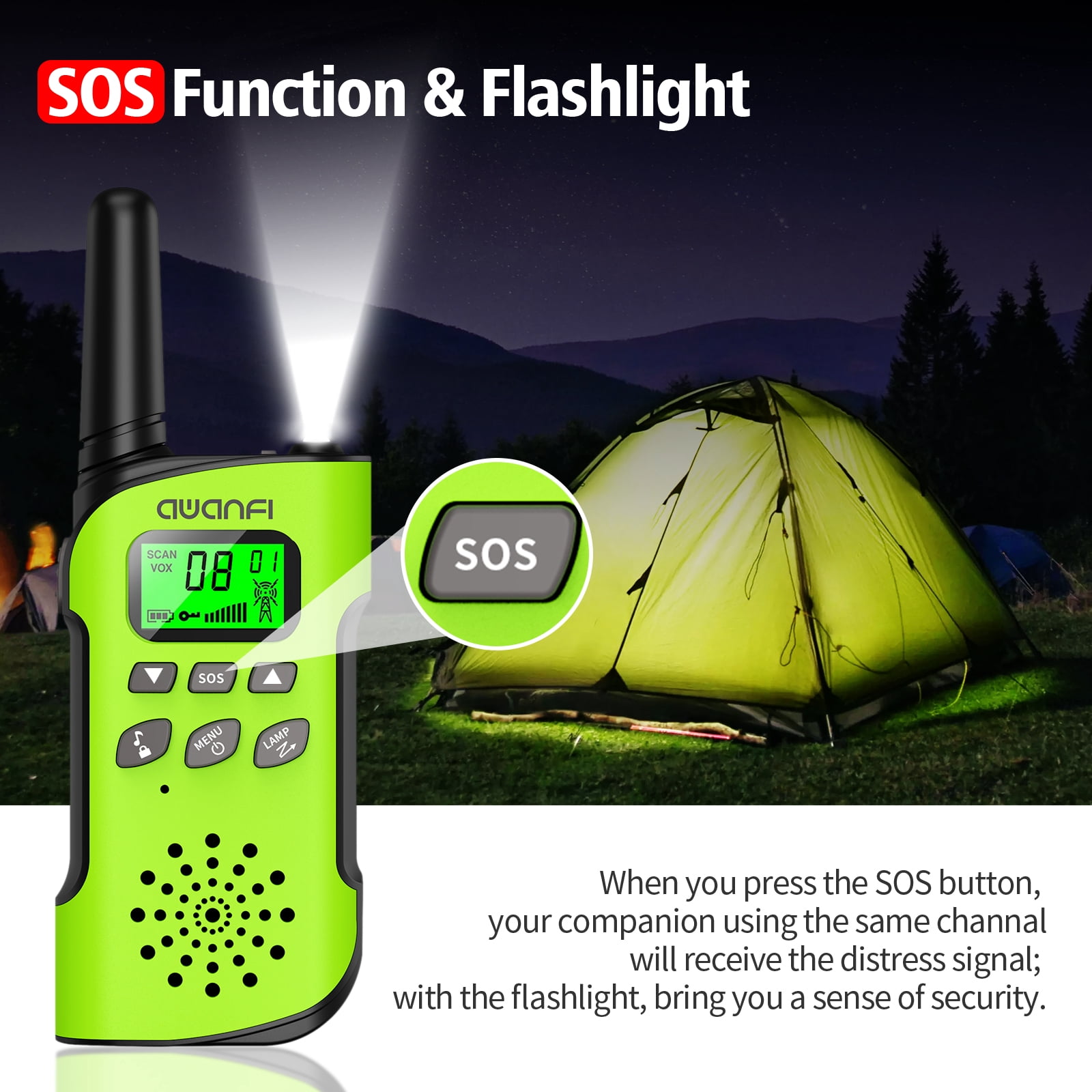 Walkie Talkie Recargable Para Niños – 8 Canales, VOX, Linterna LED Y Bloqueo De Teclas, Ideal Para Aventuras Al Aire Libre