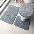 thumbnail image 4 of EGNMCR Outdoor Rug Bath Mats For Bathroom - Memory Foam Bath Mat Set 3 Pcs Set Toilet Mats Soft Comfortable Water Absorption Nonslip Thick Machine Wash floor rug, 4 of 4