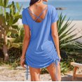 thumbnail image 4 of KIHOUT Paréos de Bain pour Femmes Bikini Paréo Décontracté Ample Robe Chemise de Plage avec Cordon S-TTG, 4 of 9