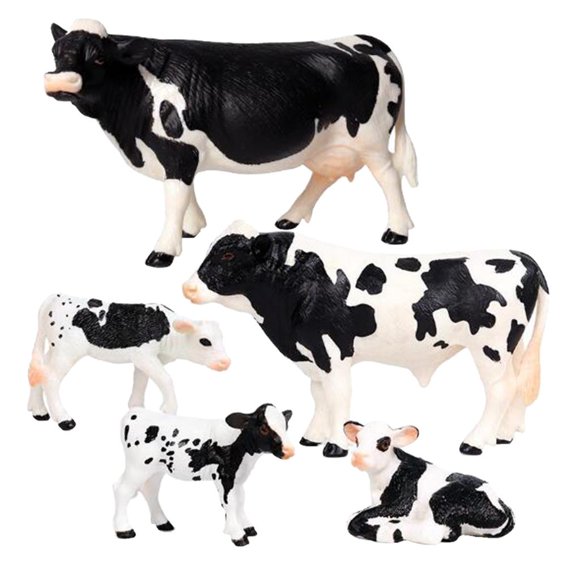 segolike 5Pcs Cute Cow Family Set Farm Animals Model Toys, Realistic Looking Farm Animals