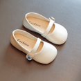 thumbnail image 3 of B91xZ Chaussures de Robe pour Tout-Petites Filles Fête Mariage Ballerines de Demoiselle d'Honneur, Blanc 9.5, 3 of 4