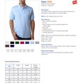 thumbnail image 3 of Hanes Cotton-Blend Men`s Jersey Polo, L, Light Steel, 3 of 3