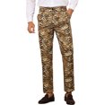 thumbnail image 1 of INSPIRE CHIC Printed Pants for Men's Straight Fit Leopard Printed Trousers 28 Brown, 1 of 5