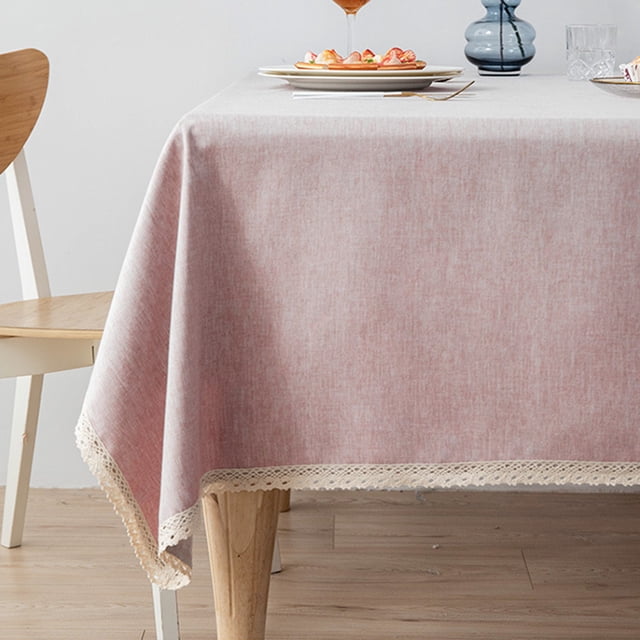 Summer Savings Kcavykas Tablecloth Cotton Linen Table Cloth Fabric Wrinkle Washable Table Cover for Kitchen Dinning Tabletop Decor