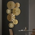 thumbnail image 1 of Disque Mural Rond Créatif et Exquis en Métal Doré, Cadeau d'Ouverture de Maison, 1 of 7