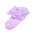thumbnail image 1 of Splozh Baby Girls Ruffle Lace Spring and Autumn Cute Cotton Socks Delicate Embroidery Lace Socks Lace Princess Socks Purple,5-6 Years, 1 of 3