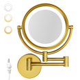 thumbnail image 1 of GURUN 8.5 Inch Magnifying Makeup Mirror with 3 Tones Dimmable LED Lights Double Sided Touch Control Wall Mounted Vanity Mirror for Bathroom with 10X Magnification M1809DGJ-T (Brushed, 1 of 8