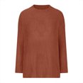thumbnail image 4 of Yuyuzo Womens Sweaters Long Sleeve Round Neck Pullover Knitted Tops Fall Winter Casual Solid Color Sweaters, 4 of 5