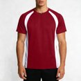 thumbnail image 2 of Short Sleeve T Shirt for Men Basketball Training Running Fitness Top Color Block Polyester, 2 of 8