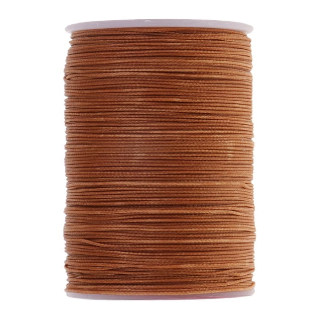 veasfak 1x Round Waxed Thread Cord Leather Sewing Hand Stitching Jewelry Craft Brown