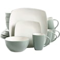 thumbnail image 1 of Gibson Home Soho Lounge 16 Piece Square Stoneware Dinnerware, Green, 1 of 7
