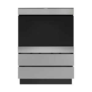 SHARP SKCD24U0GS Stainless Steel Microwave Drawer Pedestal, Under-Counter Installation, Custom Front Panel Compatible, 2 Push-to-Open Doors