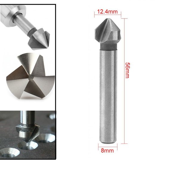 3 Flute Countersink Drill Bit for Smooth Chamfering 90 Degree Cutter Suitable for Stainless Steel Aluminum and Wood
