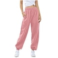 thumbnail image 4 of Sentmoon Workout Pants Oversized High Waist Sweatpants Women Loose Wide Leg Solid Color Stretchy Womens Athletic Pants Fall Soft and Comfortable for Beach Vacation XXL, 4 of 8