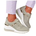 thumbnail image 3 of XIAQUJ Espadrilles Décontractées pour Femmes d'Été à Lacets à Bout Rond Respirantes à Plateforme Espadrilles Mode pour Femmes Beige 8(39), 3 of 4