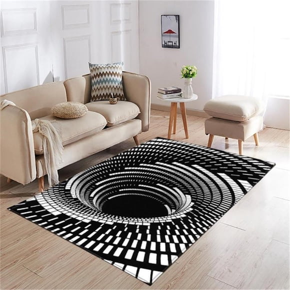 Tyidzon Tapis Moquette Noir Blanc Non - Tapis Doux pour les Pieds Coussin pour Chambres