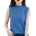 thumbnail image 1 of 2025 Gilet à Demi-Col Roulé pour Femmes Gilet Chandail Surdimensionné Robe pour Femmes Sans Manches Chandail de Base Chemise Gilet Chandail pour Femmes Robe Gilet Chandail pour Femmes Cardigan Sans Manches Chandails Menthe Mignon Chandail, 1 of 6