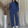 thumbnail image 1 of Wensltd Ensemble à Capuchon pour Femmes Couleur Unie Décontracté Col Ras du Cou Manches Longues Haut et Pantalon, 1 of 7