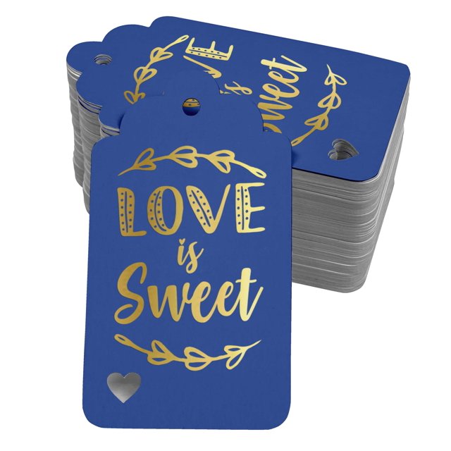 Inkdotpot Real Gold Foil Love Is Sweet Wedding Tags Favor Hang Paper Tags 100 Pack