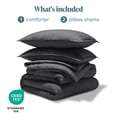 thumbnail image 4 of Bare Home Down Alternative Comforter Set - 3-Pieces - All Seasons - Oversized Queen, Heather Gray, 4 of 5
