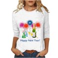 thumbnail image 1 of Pisexur Chandails de Noël pour Femmes Chandails à Manches 3/4 pour Femmes Chandails à Col Rond Graphiques Amusants Chandails à Capuchon Décontractés pour les Fêtes de Noël Confort Amples Mode d'Automne Chandails à Enfiler, 1 of 4