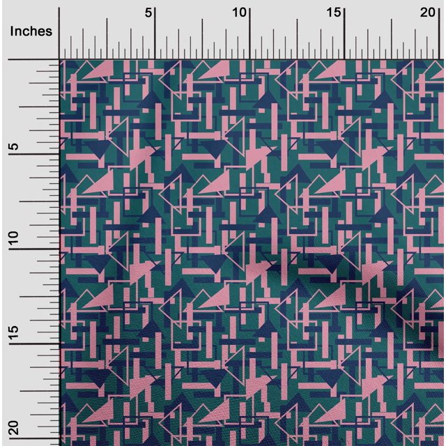 oneOone Viscose Jersey Fabric Square & Triangle Geometric Decor Fabric Printed BTY 60 Inch Wide