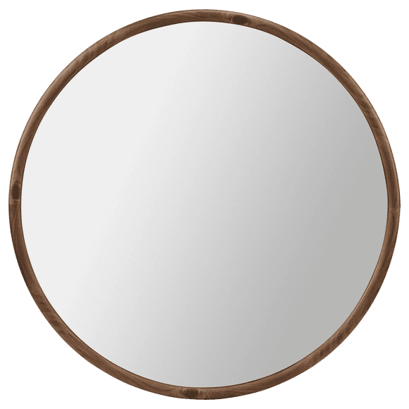 Bouclair Miroir Rond à Cadre en Bois Noyer