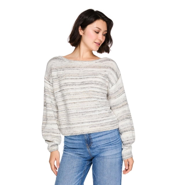 No Boundaries Women's Off-the-Shoulder Sweater